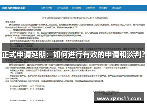 正式申请延期：如何进行有效的申请和谈判？